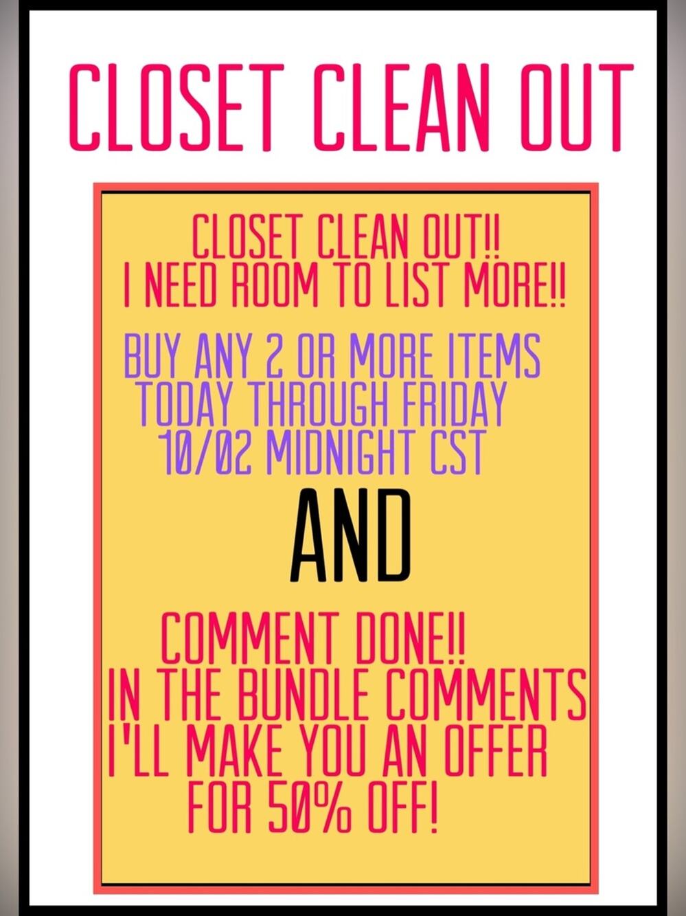 CLOSET CLEAN OUT! So much more to list!!!